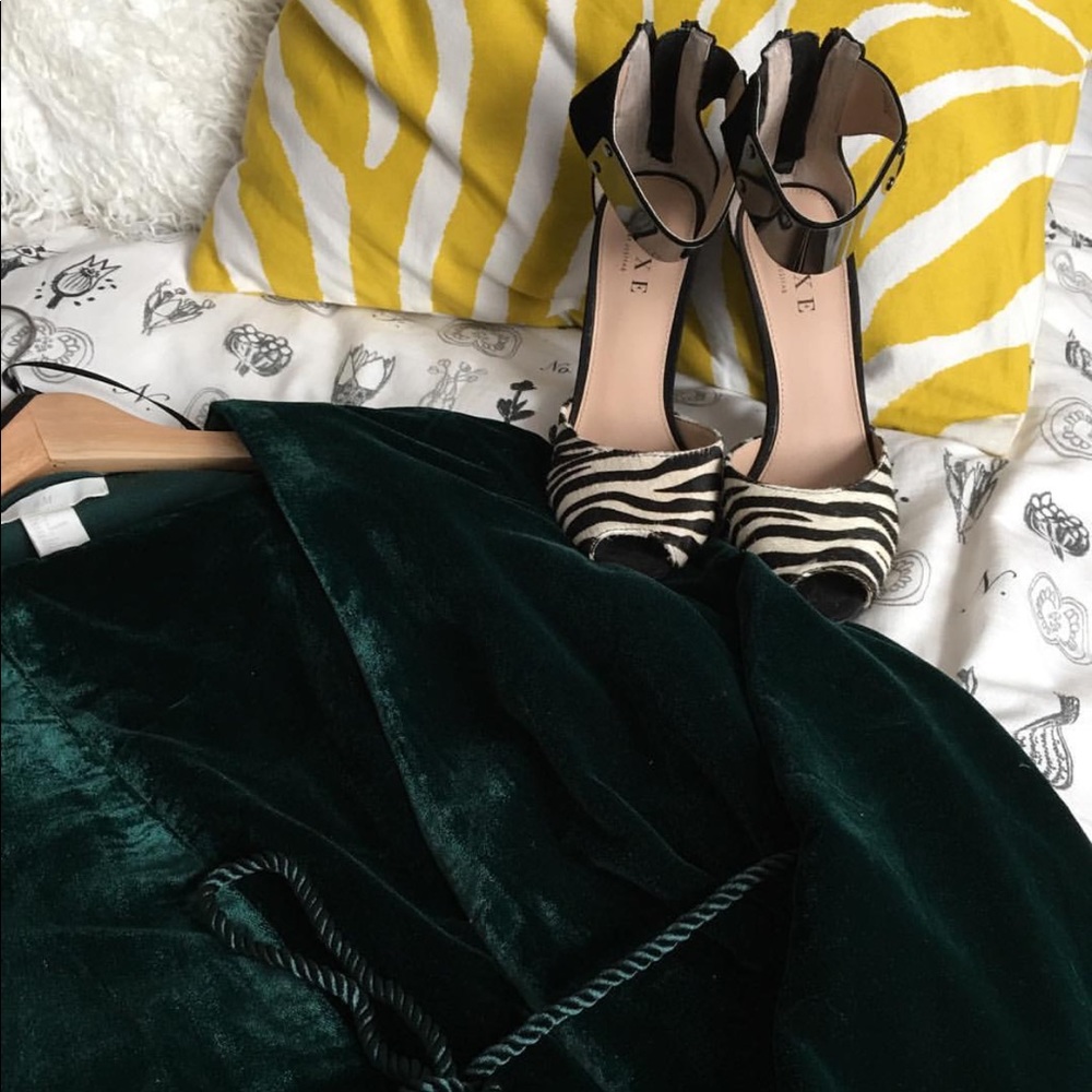 Zebra Suede Peep Toe Pumps. Just Fab Luxe